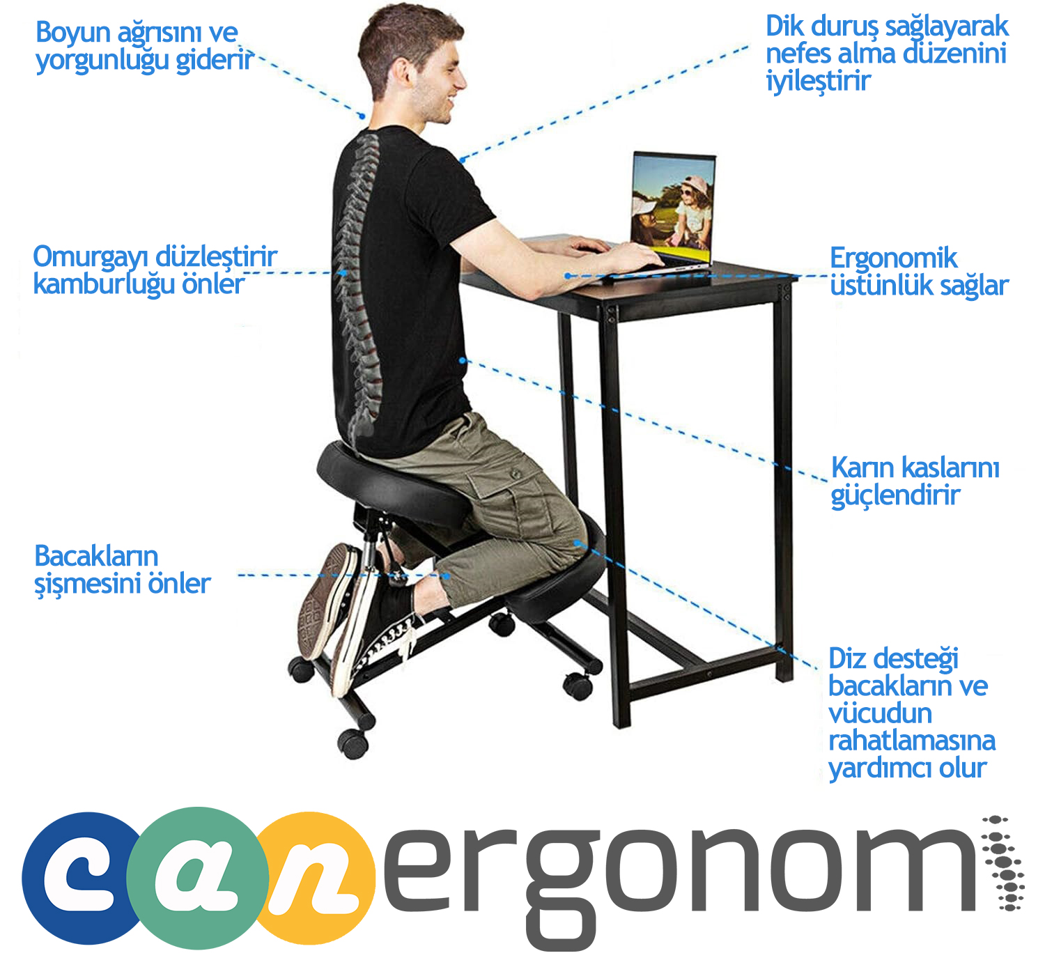 Diz Destekli Ergonomik Ofis Sandalyesi Can33
